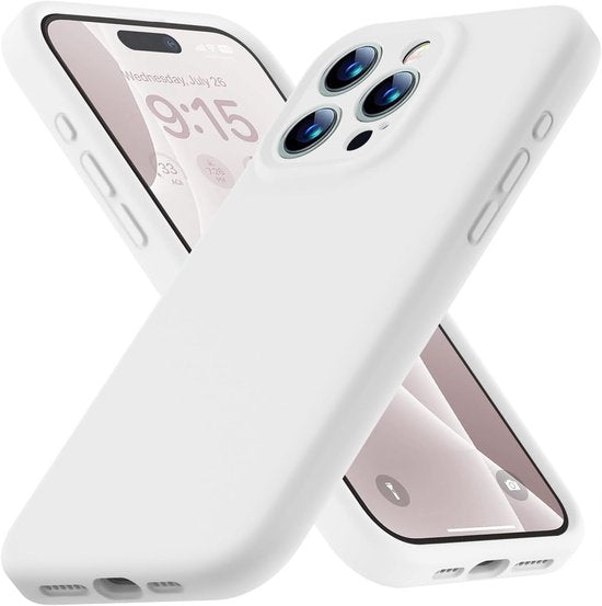 iPhone 14 Pro Max Hoesjes – Liquid Siliconen Backcover – Soft Touch – Schokbestendig – Wit-Ilumina Benelux