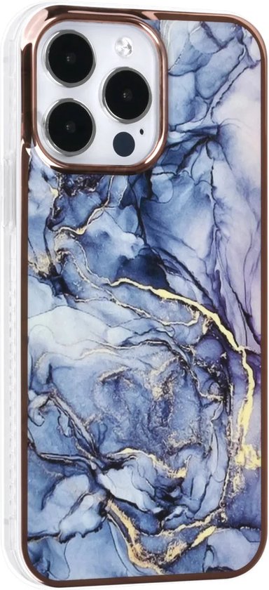 iPhone 14 Pro Max Hoesjes – TPU Backcover – Marmer Design – Grijs-Ilumina Benelux