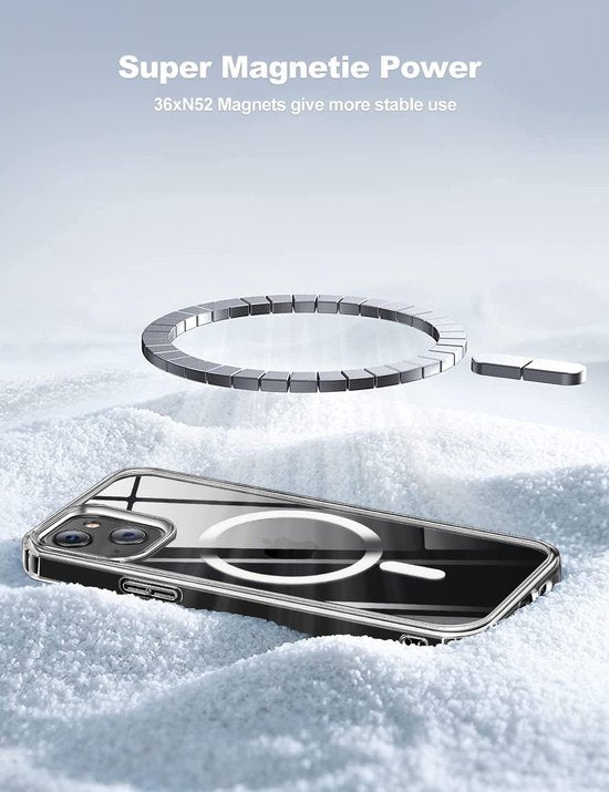 iPhone 14 Pro Max Hoesjes – Transparante Backcover – MagSafe Compatibel – Magnetisch – Doorzichtig-Ilumina Benelux