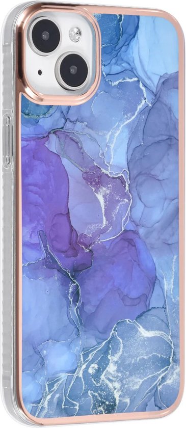 iPhone 15 Hoesjes – TPU Backcover – Marmer Design – Paars-Ilumina Benelux