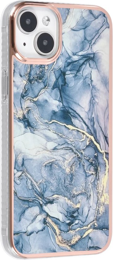 iPhone 15 Plus Hoesjes – TPU Backcover – Marmer Design – Grijs-Ilumina Benelux