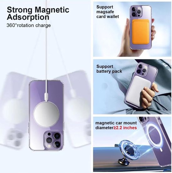 iPhone 15 Plus Hoesjes – Transparante Backcover – MagSafe Compatibel – Magnetisch – Doorzichtig-Ilumina Benelux