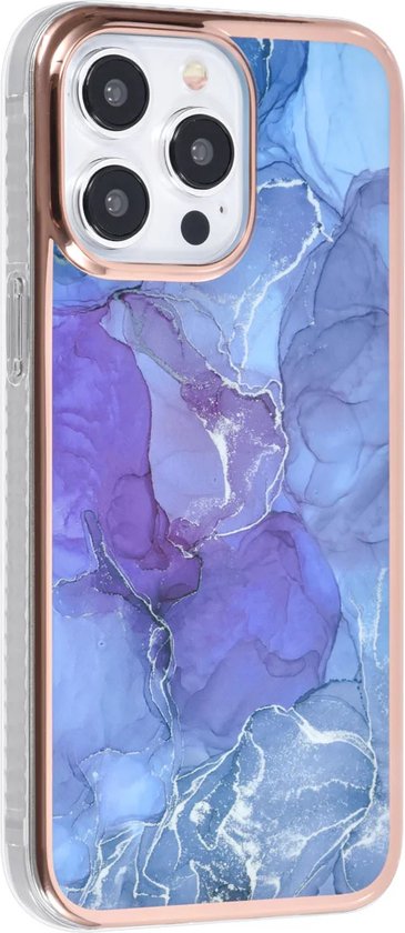 iPhone 15 Pro Hoesjes – TPU Backcover – Marmer Design – Paars-Ilumina Benelux