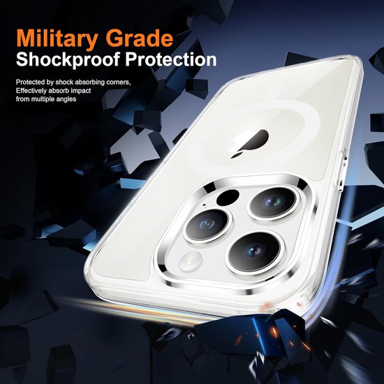 iPhone 15 Pro Max Hoesjes – Anti-Shock Backcover met MagSafe – Magnetische Pasjeshouder – Lichtbruin-Ilumina Benelux