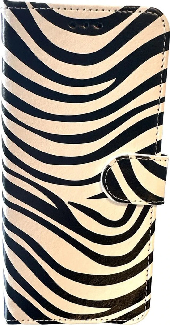 iPhone 15 Pro Max Hoesjes – Bookcase Portemonnee – Magneetsluiting – Pasjeshouder – Zebra Print-Ilumina Benelux