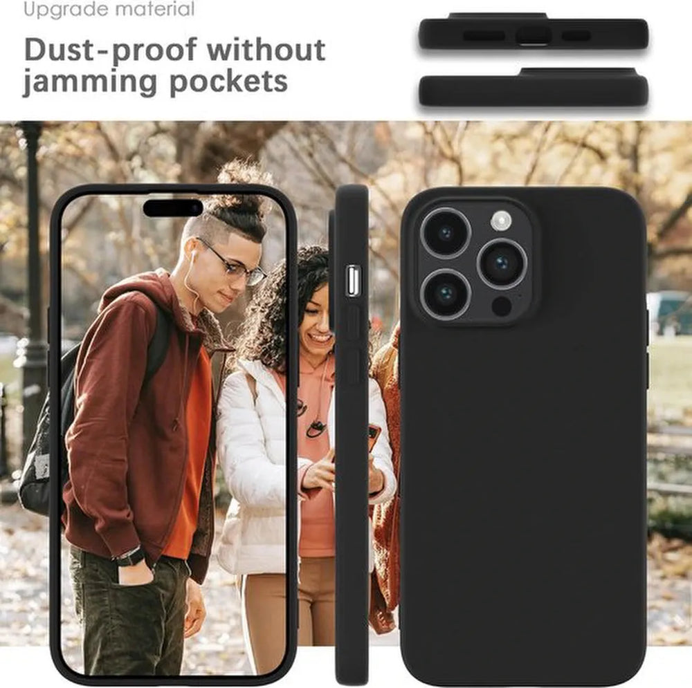 iPhone 15 Pro Max Hoesjes – Liquid Siliconen Backcover – Soft Touch – Zwart-Ilumina Benelux