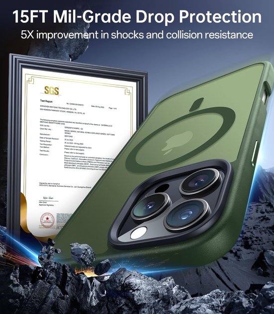 iPhone 15 Pro Max Hoesjes – MagSafe Backcover – Magnetische Ring – Groen-Ilumina Benelux