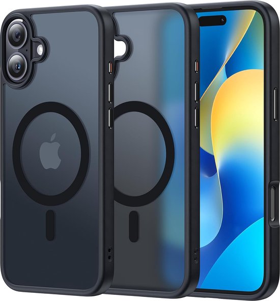 iPhone 16 Hoesjes – MagSafe Backcover – Magnetische Ring – Zwart-Ilumina Benelux