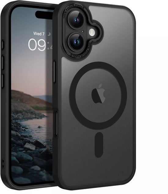 iPhone 16 Hoesjes – Matte Backcover MagSafe Compatibel – Schokbestendig – Zwart-Ilumina Benelux