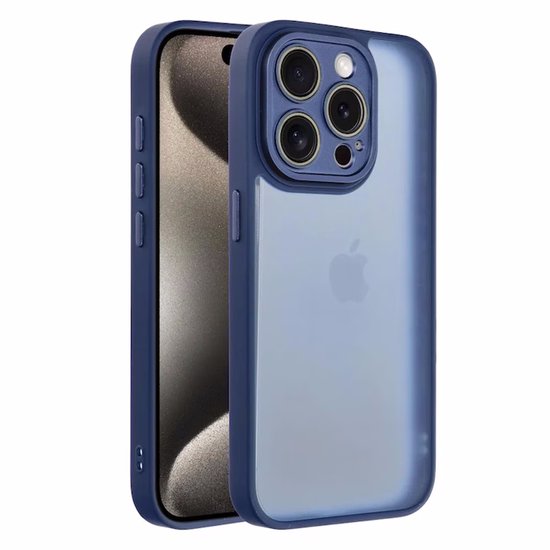 iPhone 16 Hoesjes – Transparante Siliconen Backcover – Camera Bescherming – Blauw-Ilumina Benelux