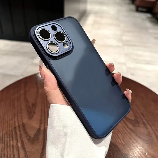 iPhone 16 Hoesjes – Transparante Siliconen Backcover – Camera Bescherming – Blauw-Ilumina Benelux