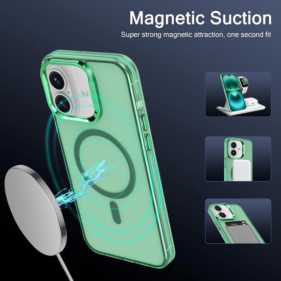 iPhone 16 Plus Hoesjes – Magnetische Backcover – MagSafe Compatibel – Slank & Schokbestendig – Groen-Ilumina Benelux