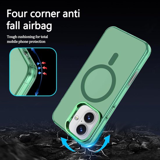 iPhone 16 Plus Hoesjes – Magnetische Backcover – MagSafe Compatibel – Slank & Schokbestendig – Groen-Ilumina Benelux