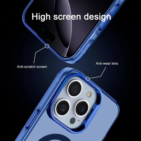 iPhone 16 Pro Hoesjes – Magnetische Backcover – MagSafe Compatibel – Slank & Schokbestendig – Blauw-Ilumina Benelux