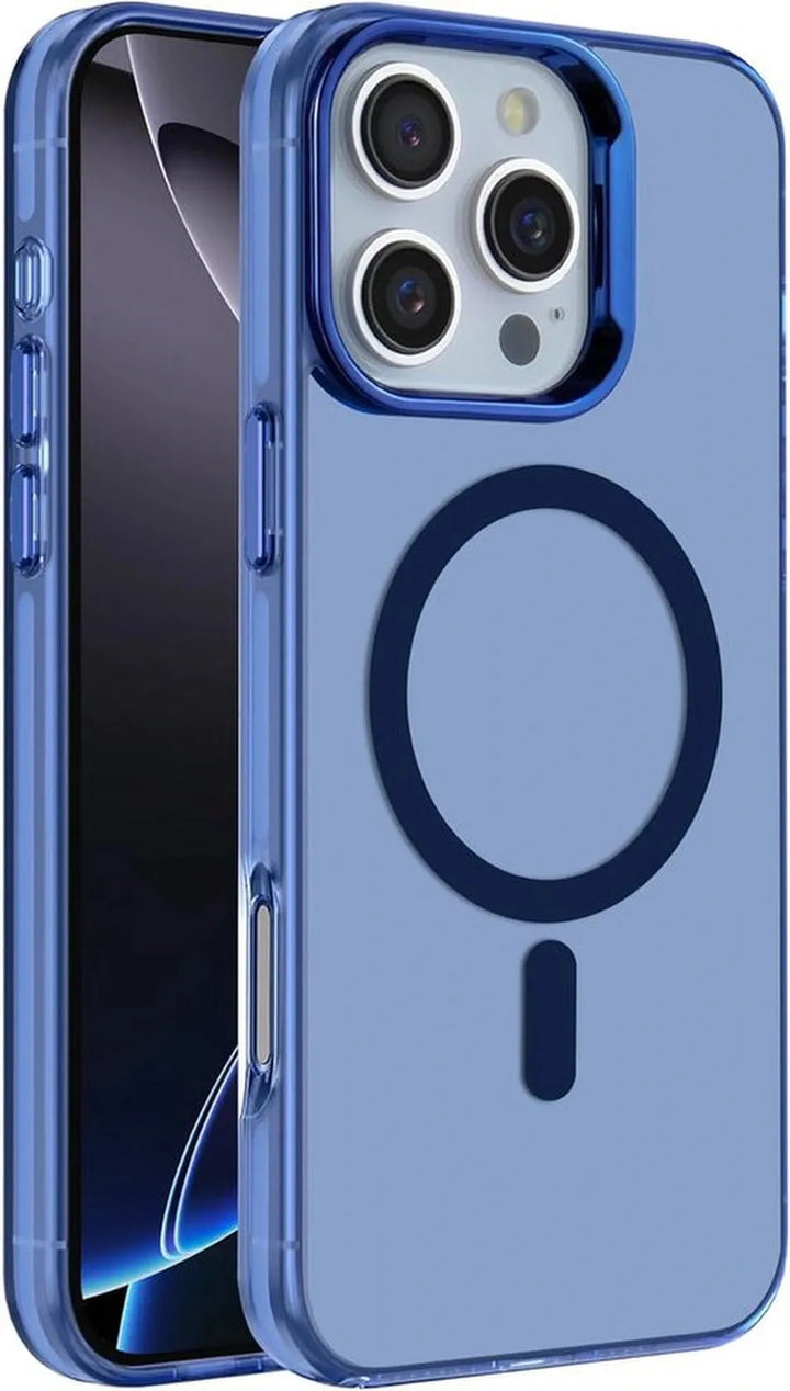 iPhone 16 Pro Hoesjes – Magnetische Backcover – MagSafe Compatibel – Slank & Schokbestendig – Blauw-Ilumina Benelux