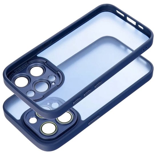 iPhone 16 Pro Max Hoesjes – Doorzichtige Siliconen Backcover – Camera Bescherming – Blauw-Ilumina Benelux