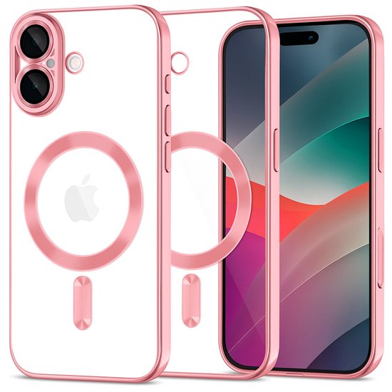 iPhone 17 Hoesjes – Backcover – MagSafe Compatibel – Camera Lens Protector + Screenprotector – Roze-Ilumina Benelux