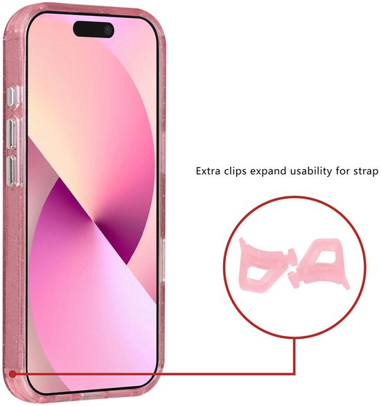 iPhone 17 Hoesjes – MagSafe Backcover – Glitter Design – Krasbestendig – Roze-Ilumina Benelux