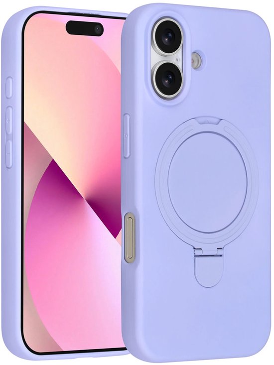 iPhone 17 Hoesjes – Siliconen Backcover – Schokbestendig – Ringstandaard – Lila-Ilumina Benelux