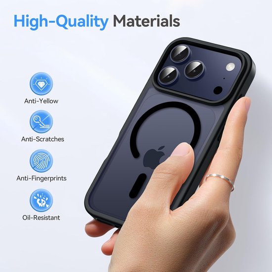 iPhone 17 Pro Hoesjes – MagSafe-Compatibel – Magnetische Backcover – Krasbestendig & Slank – Zwart-Ilumina Benelux