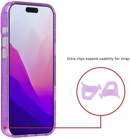 iPhone 17 Pro Max Hoesjes – MagSafe Compatibel – Glitter Backcover – Krasbestendig – Paars-Ilumina Benelux