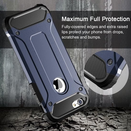 iPhone 7 Plus/8 Plus Hoesjes – Hybrid Armor Backcover – Heavy Duty – Schokbestendig – Blauw-Ilumina Benelux
