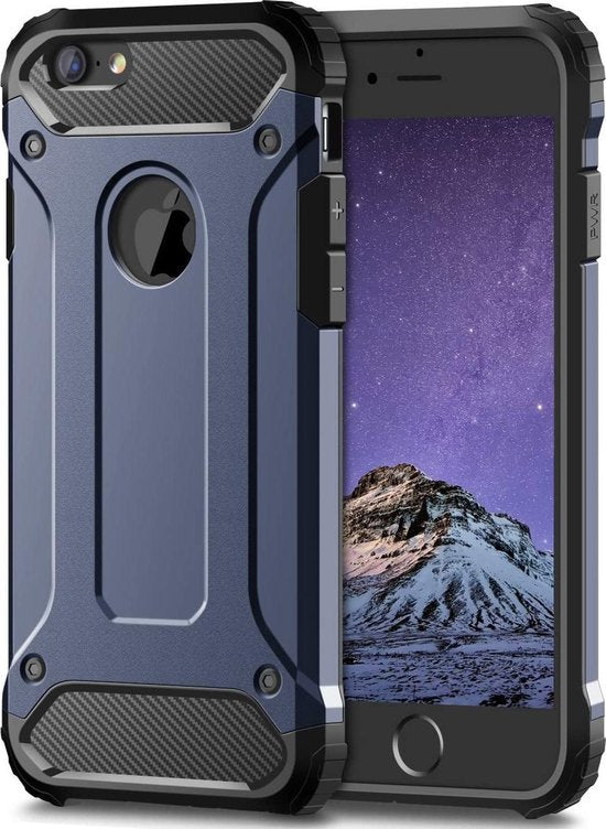 iPhone 7 Plus/8 Plus Hoesjes – Hybrid Armor Backcover – Heavy Duty – Schokbestendig – Blauw-Ilumina Benelux