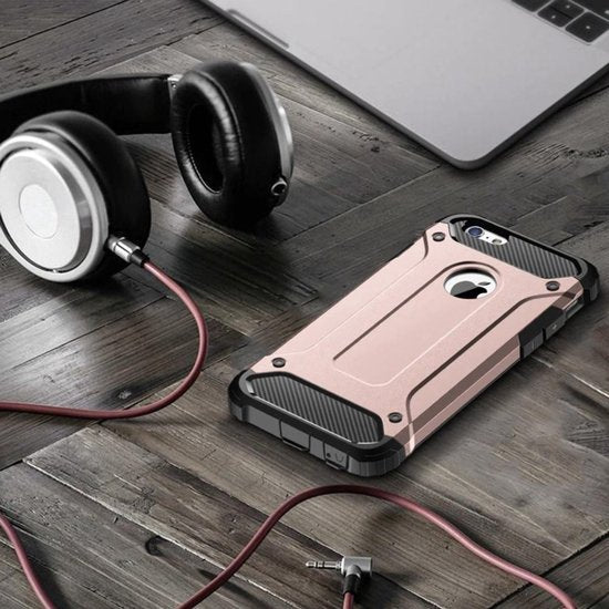 iPhone 7 Plus/8 Plus Hoesjes – Hybride Backcover – Dual Layer Armor – Extra Stevig Schokbestendig – Roségoud-Ilumina Benelux