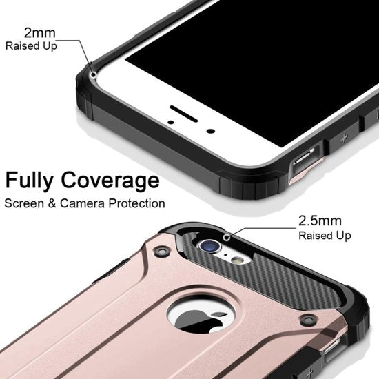 iPhone 7 Plus/8 Plus Hoesjes – Hybride Backcover – Dual Layer Armor – Extra Stevig Schokbestendig – Roségoud-Ilumina Benelux