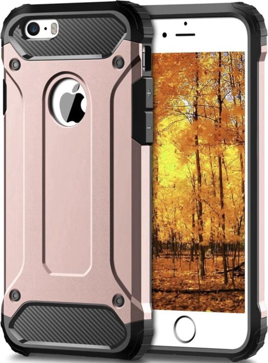 iPhone 7 Plus/8 Plus Hoesjes – Hybride Backcover – Dual Layer Armor – Extra Stevig Schokbestendig – Roségoud-Ilumina Benelux