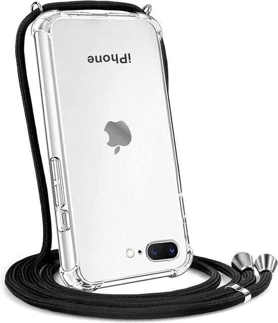iPhone 7 Plus/8 Plus Hoesjes – Siliconen Backcover met Schouderkoord – Transparant-Ilumina Benelux