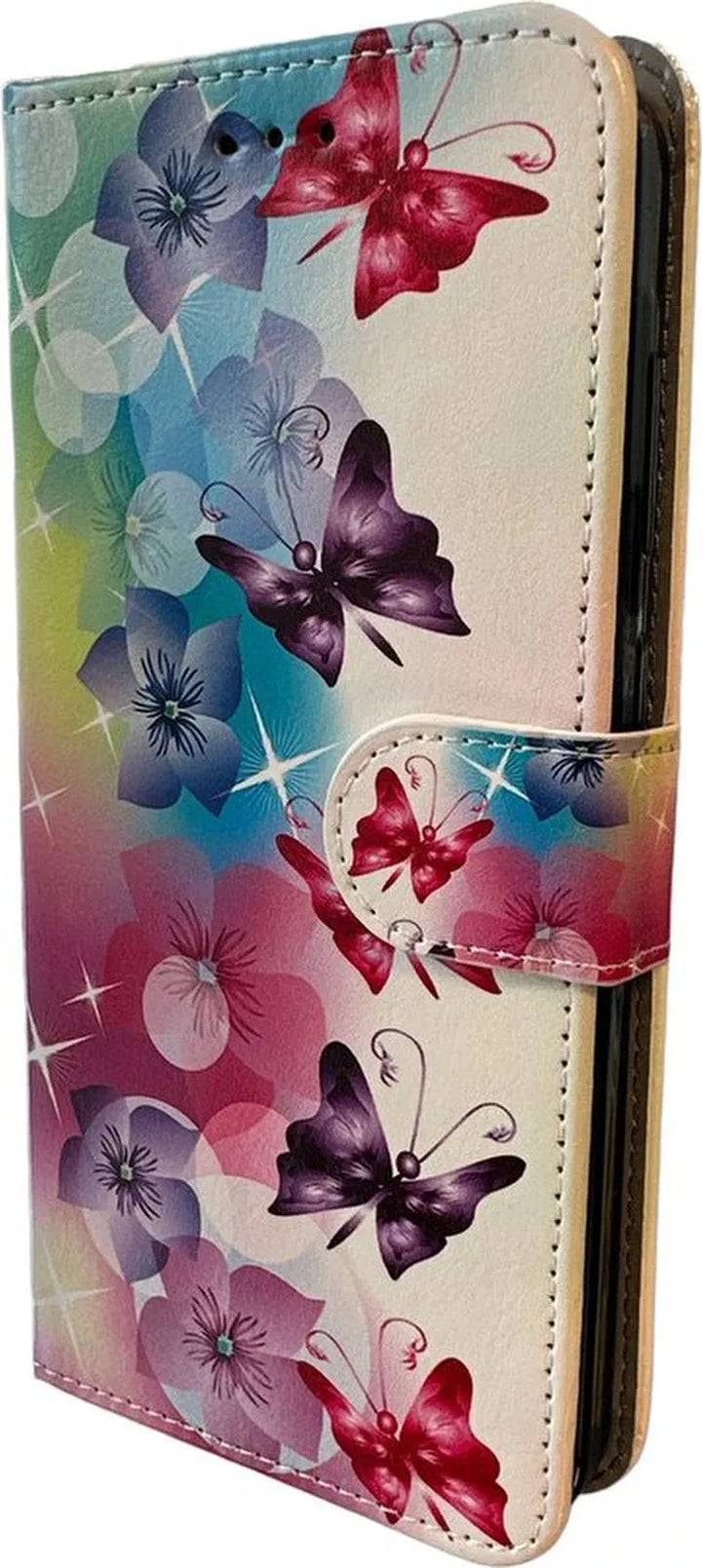 iPhone 7/8 Hoesjes – Bookcase Portemonnee – Magneetsluiting – Pasjeshouder – Vlinders Print-Ilumina Benelux