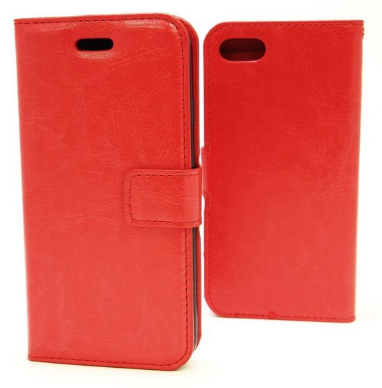 iPhone 7/8 Hoesjes – Bookcase Portemonneehoes – Pasjeshouder – 2x Full Screenprotector – Rood-Ilumina Benelux