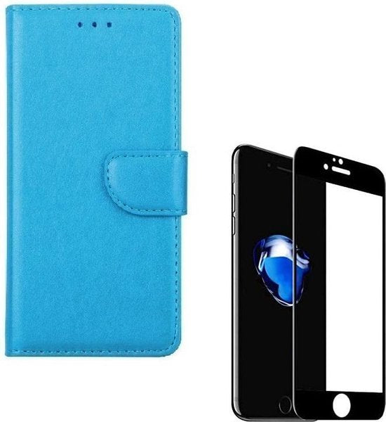iPhone 7/8/SE 2020/2022 Hoesjes – Portemonnee Bookcase – Pasjeshouder – 2x Full Screenprotector – Turquoise-Ilumina Benelux