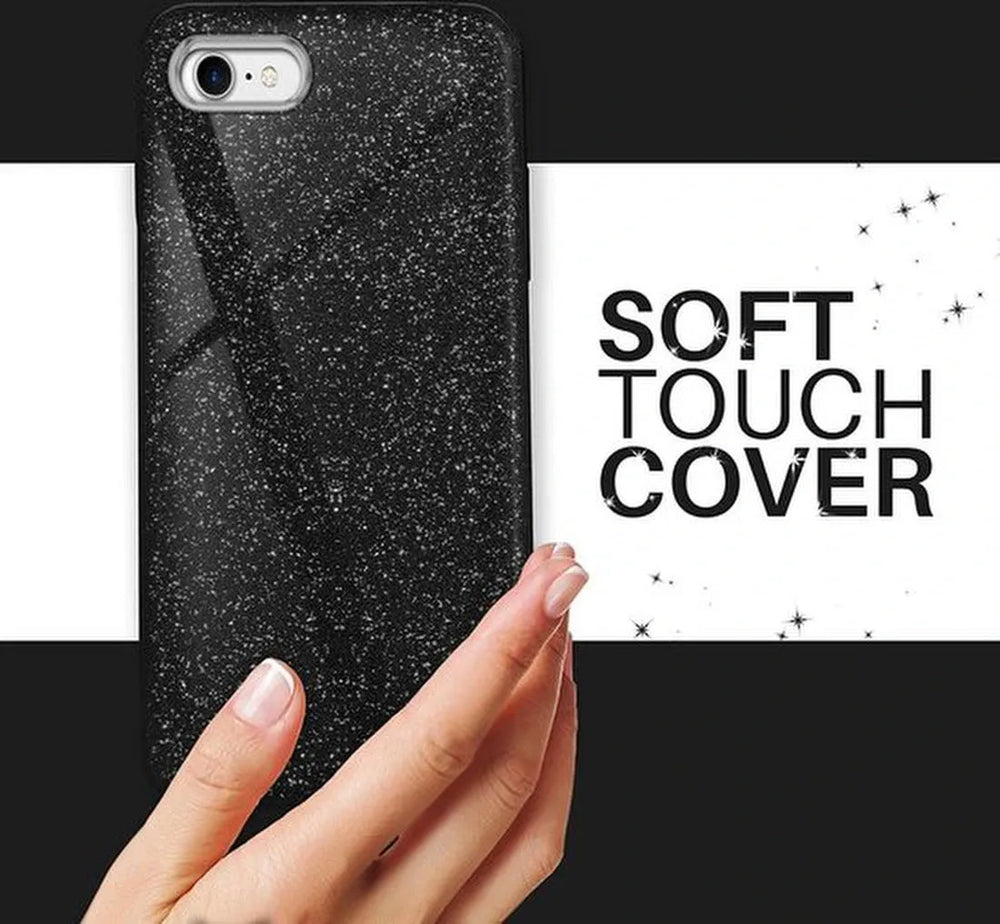 iPhone SE 2020/7/8 Hoesjes – Glitter TPU Siliconen Backcover – BlingBling – Zwart-Ilumina Benelux