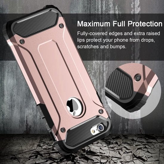 iPhone XR Hoesjes – Dual Layer Armor Backcover – Schokbestendig – Heavy Duty – Roségoud-Ilumina Benelux