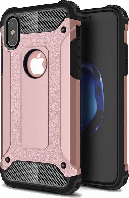 iPhone XR Hoesjes – Dual Layer Armor Backcover – Schokbestendig – Heavy Duty – Roségoud-Ilumina Benelux