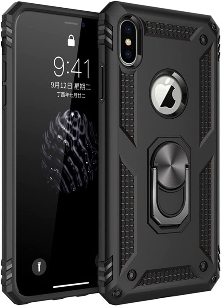 iPhone XR Hoesjes – Ring Armor Backcover – Kickstand Ring – Magneet – Zwart-Ilumina Benelux