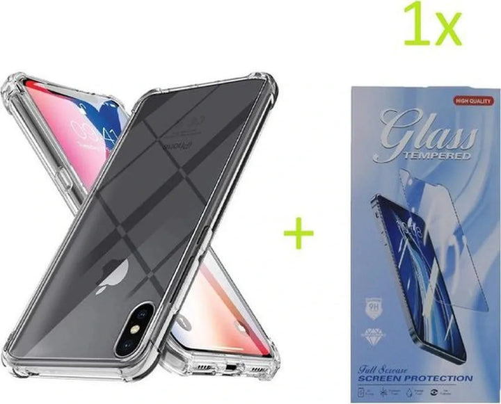 iPhone XR Hoesjes – Siliconen Backcover – Schokbestendig Bumper – Transparant – Incl. Gehard Glas Screenprotector-Ilumina Benelux