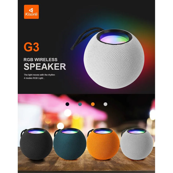 RGB Bluetooth Speaker 5W – Draadloze Mini Luidspreker met FM Radio, USB, TF Kaart, AUX & IPX4 Waterbestendig-Ilumina Benelux
