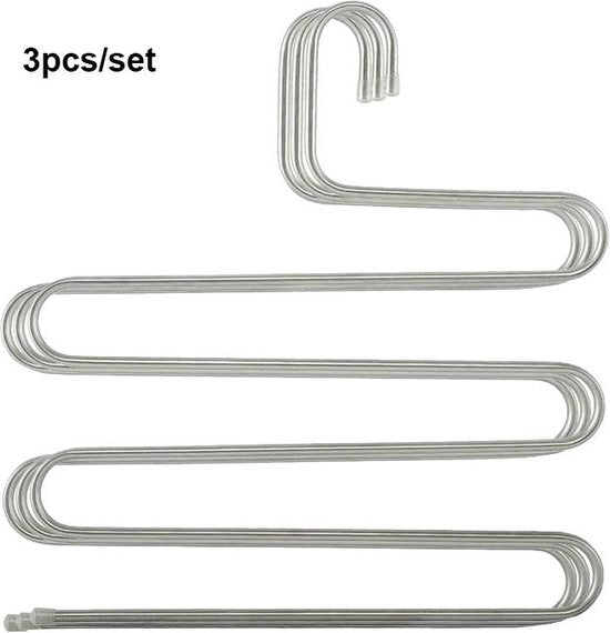Kledinghangers – Anti-slip Ruimtebesparend – Broekhanger & Kast Organizer – Set van 3 – Zwart-Kledinghanger-Ilumina Benelux