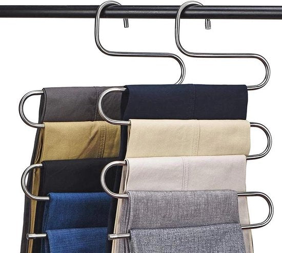 Kledinghangers – Anti-slip Ruimtebesparend – Broekhanger & Kast Organizer – Set van 3 – Zwart-Kledinghanger-Ilumina Benelux