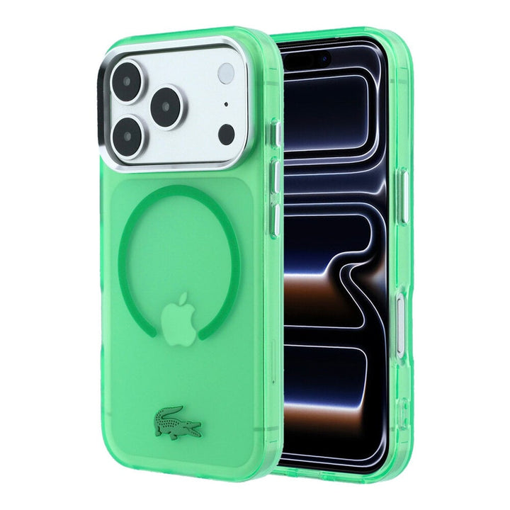 Lacoste iPhone 18 Pro Backcover hoesje - HC Magsafe IML Frosted Estragon - Groen