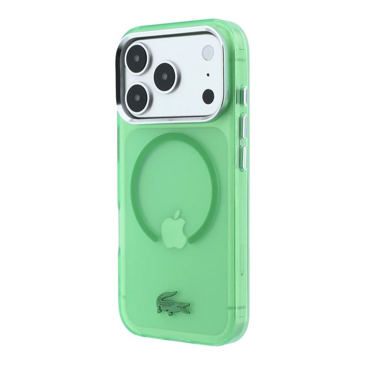 Lacoste iPhone 18 Pro Backcover hoesje - HC Magsafe IML Frosted Estragon - Groen