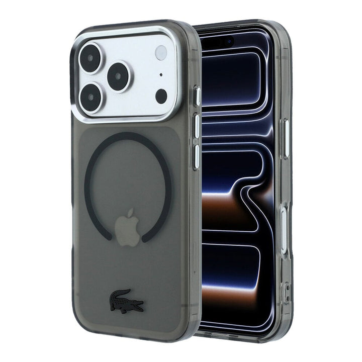 Lacoste iPhone 18 Pro Backcover hoesje - HC Magsafe IML Frosted - Zwart