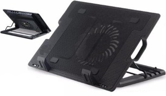 Laptop cooling pad – 140mm ventilator – Verstelbaar tot 17 inch – Stil met LED – USB-hub – Zwart-Laptopkoelers-Ilumina Benelux