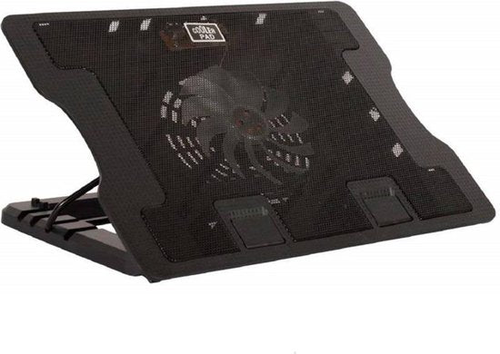 Laptop cooling pad – 140mm ventilator – Verstelbaar tot 17 inch – Stil met LED – USB-hub – Zwart-Laptopkoelers-Ilumina Benelux