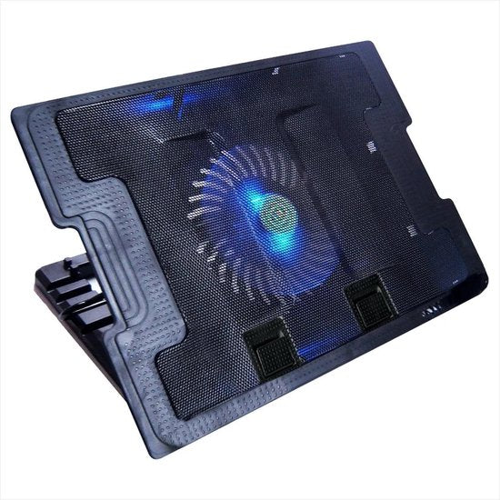 Laptop cooling pad – 140mm ventilator – Verstelbaar tot 17 inch – Stil met LED – USB-hub – Zwart-Laptopkoelers-Ilumina Benelux