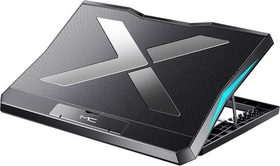 Laptop koelpad – Met 6 stille fans – 6 hoogtes verstelbaar – Voor 12-17 inch laptops & MacBook – Zwart-Laptopkoelers-Ilumina Benelux