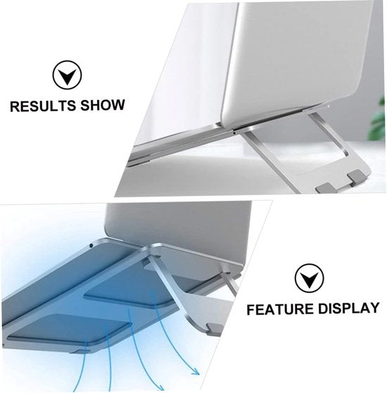 Laptop standaard bureau – Aluminium laptophouder – Ergonomische laptopverhoger – Ventilerend ontwerp – Zilver-Notebookstandaard-Ilumina Benelux